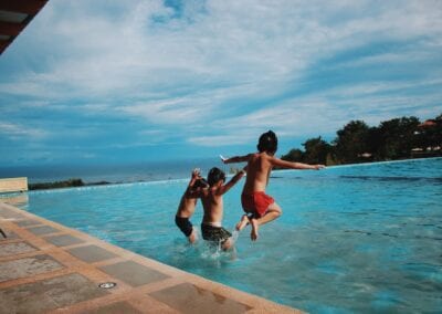 children's jumping in pools